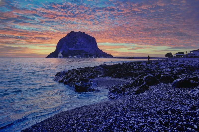 Monemvasia Twilight,Sunset Over the Rock,Aegean Dusk